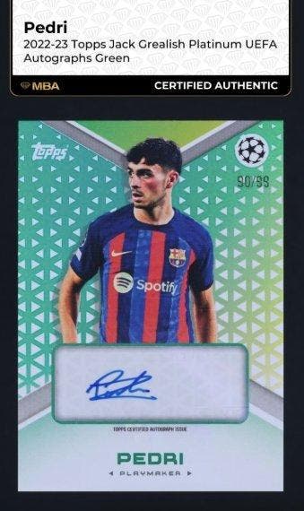 2022 Topps Pedri Green - Autograph - Limited /99 - CGC - 1, Verzamelen, Stickers