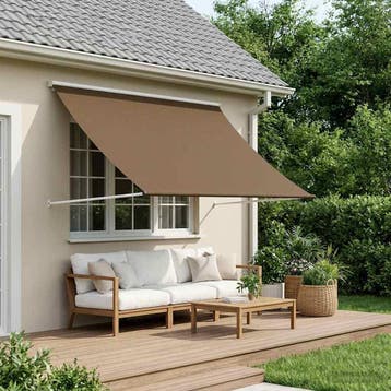 vidaXL Markies Taupe 350 x 150 cm 180 g / m² Polyester met, Verzenden, Nieuw