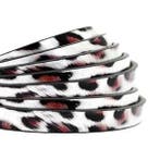 1 meter plat 5mm imi leer leopard print Silver-brown, Ophalen of Verzenden, Nieuw, Draad