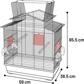 Parkietenkooi freya koper 59x38,5x65,5cm, Verzenden, Nieuw, Metaal, Vogelkooi