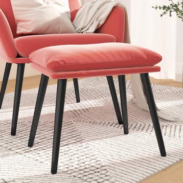 vidaXL Voetenbank 45x29,5x35 cm fluweel roze, Huis en Inrichting, Banken | Voetenbanken en Poefen, Verzenden, Nieuw