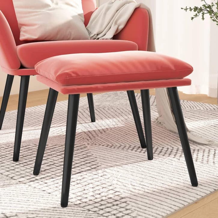 vidaXL Voetenbank 45x29,5x35 cm fluweel roze, Huis en Inrichting, Banken | Voetenbanken en Poefen, Nieuw, Verzenden