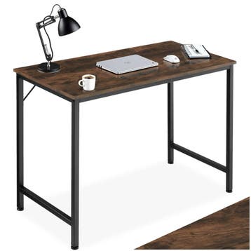 Bureau Jenkins - Industrieel hout donker, rustiek, 100 cm, Verzenden, Nieuw
