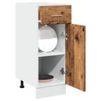 vidaXL Onderkast met lade Lyon 30x46x81,5 cm bewerkt hout, Huis en Inrichting, Keuken | Keukenelementen, Verzenden, Nieuw, Bruin