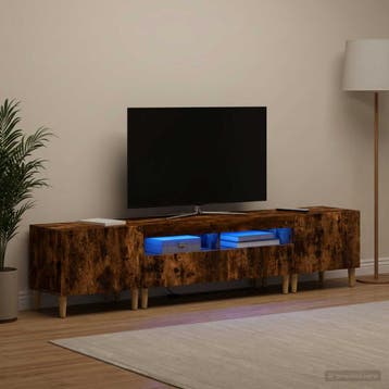 vidaXL 3-delige LED TV-kast DELFT Gerookt eiken Bewerkt hout, Huis en Inrichting, Kasten | Televisiemeubels, Minder dan 50 cm