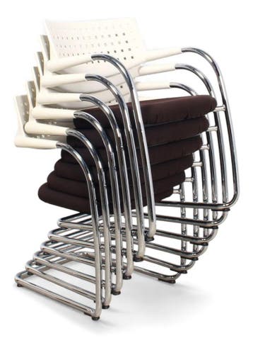 Vitra Visavis stoel, bruin-wit, Huis en Inrichting, Stoelen, Ophalen of Verzenden, Gebruikt, Overige kleuren