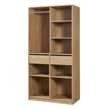 Open kledingkast Vippsaki met 7 vakken 2 lades 200x100x50 cm, Verzenden, Nieuw