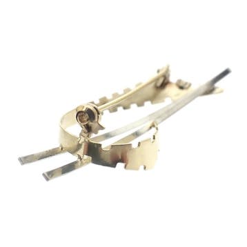 Bicolor gouden fantasie broche, Ophalen of Verzenden, Gebruikt, Overige kleuren, Goud