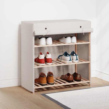 vidaXL Schoenenkast met hoes 79x40x80 cm stof wit, Verzenden, Nieuw