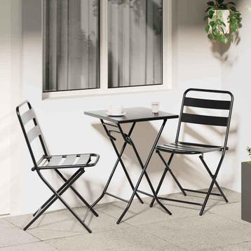 vidaXL Tuin Bistro Set 3 st Antraciet Staal, Tuin en Terras, Verzenden, Nieuw, Rvs, 3 zitplaatsen