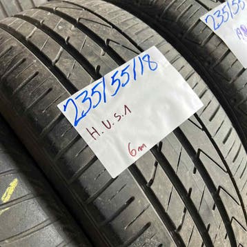 2 x Hankook 235-55-18 Zomerbanden 6mm, 18 inch, Gebruikt, Ophalen of Verzenden, 235 mm