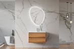 Hangend wastafelmeubel eiken kleur 80cm met wasbak, Doe-het-zelf en Verbouw, Sanitair, Verzenden, Nieuw