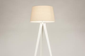 Rietveld Vloerlampen - Wit, Beige, Zand - Stof, Metaal, Huis en Inrichting, Lampen | Vloerlampen, Verzenden, Nieuw