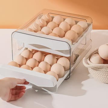 Dubbelwandige Lade Eierhouder - 32 Eieren - Koelkast Organiz, Verzenden, Nieuw