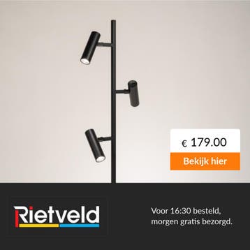 Rietveld-Vloerlampen-Zwart-Aluminium, Verzenden, Nieuw