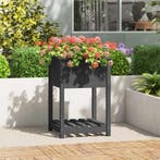 vidaXL Plantenbak met schap 54x54x81 cm massief grenenhout, Verzenden, Minder dan 60 cm, Nieuw, 60 cm of meer