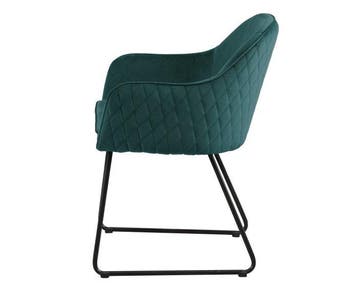 Livingfurn Benthe eetkamerstoel velvet - groen, Ophalen of Verzenden, Nieuw