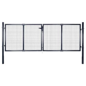 vidaXL Tuinhek van gaas gegalvaniseerd staal 300x75 cm grijs, Verzenden, Nieuw