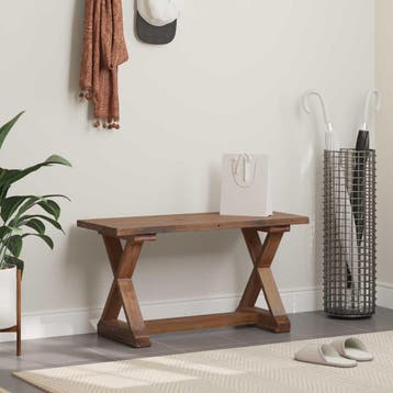 vidaXL Bank Naturel 85 x 35 x 46 cm Massief gerecycled hout, Verzenden, Nieuw, Hout