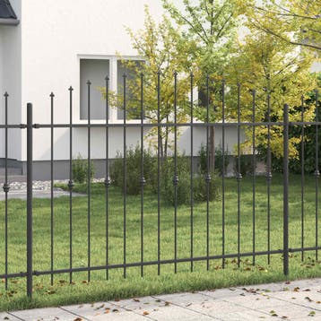 vidaXL Spike Fence ASTEN 200 x 166 cm Gepoedercoat staal, Tuin en Terras, Verzenden, Nieuw, IJzer