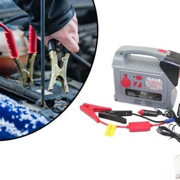 Jumpstarter &amp; Acculader + Compressor, USB, LED Lamp, 12V, Verzenden, Nieuw