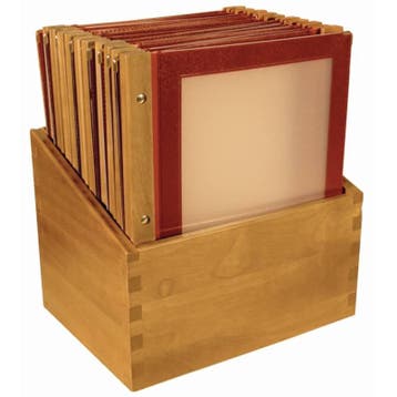 Menu-Box Houten Collectie 20st, Wijnrood, Verzenden, Nieuw in verpakking