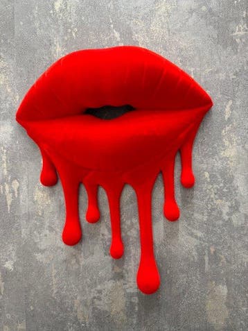 KIRAS - BOCCA LIQUID LOVE ROSSA VELVET 33X39CM