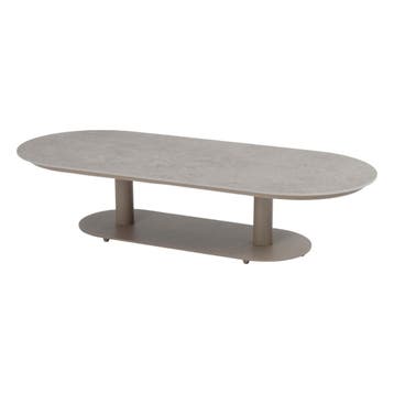 4 Seasons Outdoor Boaz ovale salontafel latte met keramisch, Nieuw