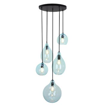 Design hanglamp blauw, Cees, Huis en Inrichting, Lampen | Hanglampen, Ophalen of Verzenden, Nieuw, Glas, Design