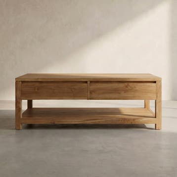 *WOONWINKEL* Tower Living Corona Salontafel Teakhout Met Lad, Huis en Inrichting, Verzenden, Nieuw