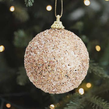Kerstballen Champagne Goud Glitter 6cm - Set van 6, 12, 18,, Diversen, Verzenden, Nieuw