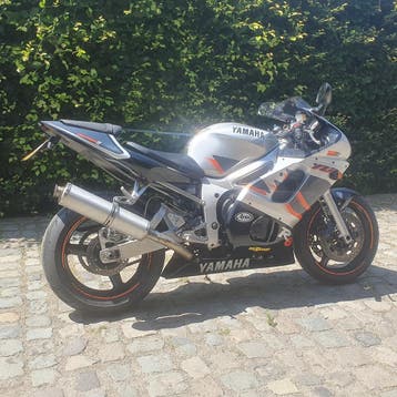 Yamaha R6 Grijs Oranje 2000, Motorrijbewijs A, Super Sport, Meer dan 35 kW, Handgeschakeld