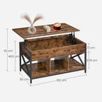 Salontafel - hoogte verstelbare - 100x50 cm - met, Verzenden, Nieuw