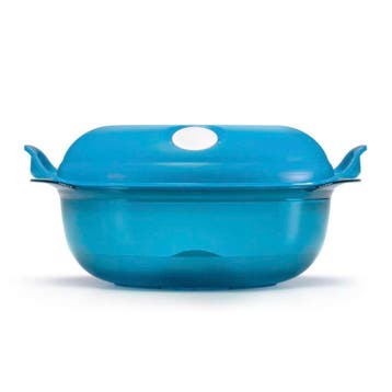 Tupperware MicroPop Magnetronschaal 1,5 l, Ophalen of Verzenden, Nieuw, Blauw