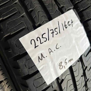 2 x Michelin 225-75-16 C Zomerbanden 8,5mm, 16 inch, Ophalen of Verzenden, Band(en), Bestelwagen
