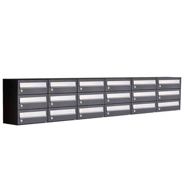 Brievenbusunit Hive set wand 6-breed, 3-hoog - zwart, Verzenden, Nieuw