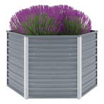 vidaXL Plantenbak verhoogd 129x129x77 cm gegalvaniseerd, 100 cm of meer, Verzenden, Nieuw, Metaal