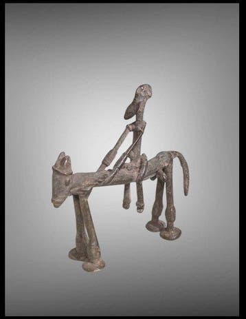 Cavalier Dogon - klein paard en zijn ruiter in brons - Dogon