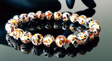 Amber Vintage Baltisch Barnsteenarmband - Mozaïekstijl -