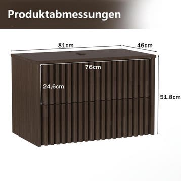 Wastafelkast - Wastafelmeubel - Wastafelonderkast - 81 cm -, Huis en Inrichting, Verzenden, Zo goed als nieuw
