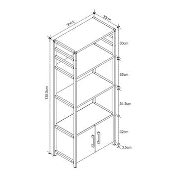 Keukenkast Arhuni 139x56x30 cm zwart en antraciet [en.casa], Huis en Inrichting, Keuken | Keukenelementen, Verzenden, Nieuw