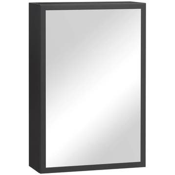 TRUUSK Moderne Hangkast Met Spiegel - 3 Lagen - Zwart - 40x1, Verzenden, Nieuw