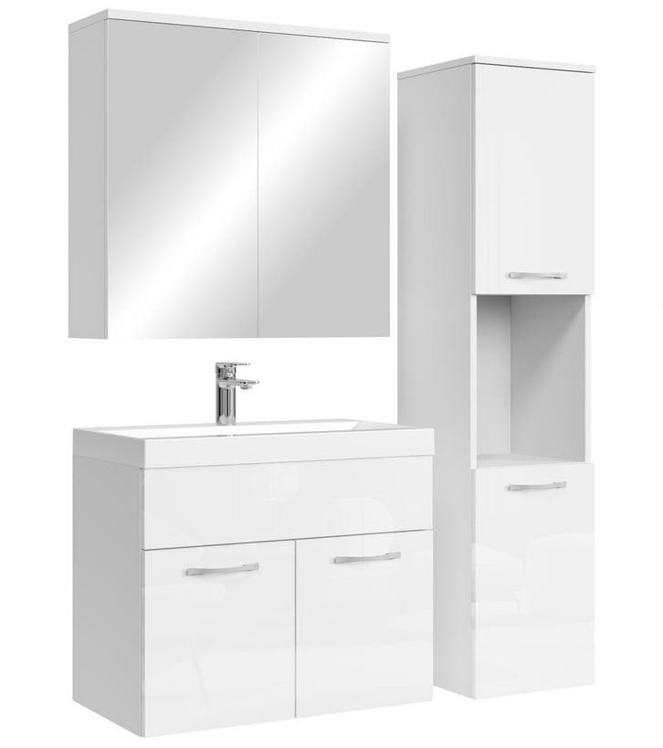 Badkamermeubel Set Montreal 60 cm Wit Badmeubel, Huis en Inrichting, Badkamer | Badkamermeubels, Nieuw, Wastafelkast, Verzenden