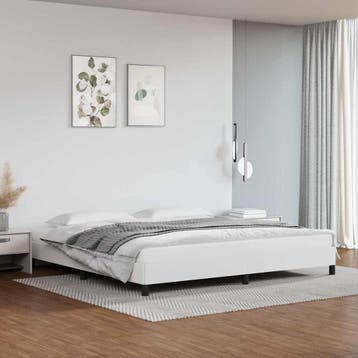 vidaXL Bedframe kunstleer wit 200x200 cm, Overige materialen, Verzenden, Wit, Overige maten