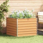 vidaXL Verhoogde plantenbak Licht Bruin 100 x 100 x 77 cm, 100 cm of meer, Verzenden, Nieuw, Metaal