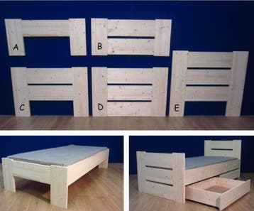stel in 5 stappen je eigen BED samen model-maat-laden-bodem, Nieuw