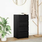 vidaXL Dressoir 37,5x35x76 cm spaanplaat zwart eikenkleurig, Minder dan 50 cm, Verzenden, Nieuw, 25 tot 50 cm