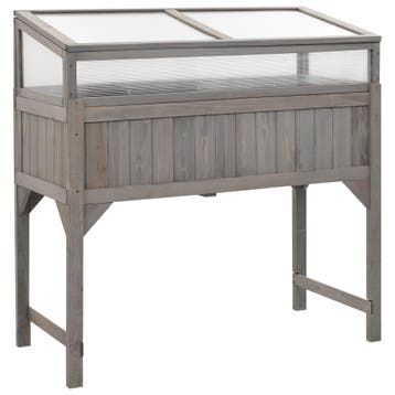 vidaXL Plantenbak verhoogd met kas 110x54x120 cm massief, 100 cm of meer, Verzenden, Nieuw, 60 cm of meer