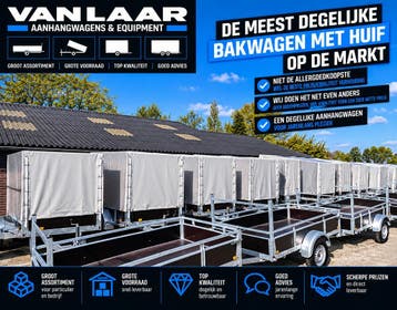 Aanhanger met huif 750 kg tandemasser | Nieuw | B rijbewijs, Auto diversen, Ophalen of Verzenden, Nieuw