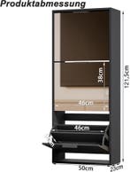 Schoenenkast - Schoenenrek - 121,5x50x23 cm - Zwart - UEV, Verzenden, Zo goed als nieuw